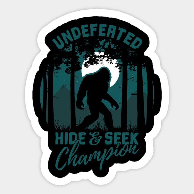 Bigfoot Undefeated Hide and Seek Champion Sticker by bigfootsociety